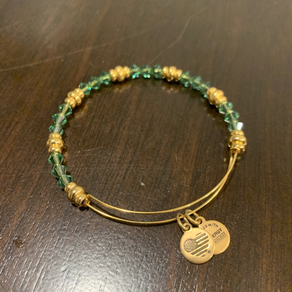 Alex and Ani green/gold bracelet
